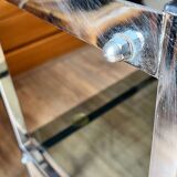 Chrome and glass serving trolley
