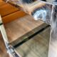 Desserte chrome et verre