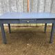 Reconstruction period oak table with 1 drawer painted blue.