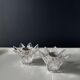 Pair of vintage cut plexiglass candlesticks — star shape