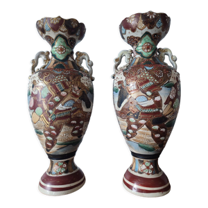 Paire de vases japonais Satsuma