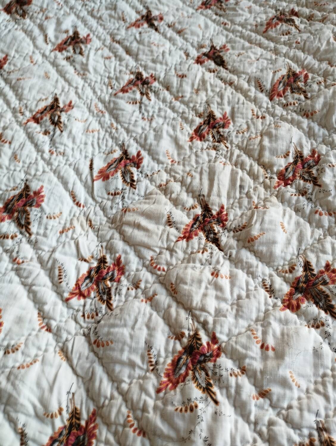 Old 2-sided Provençal pique cotton boutis