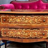 Marquetry, solid wood chest of drawers
