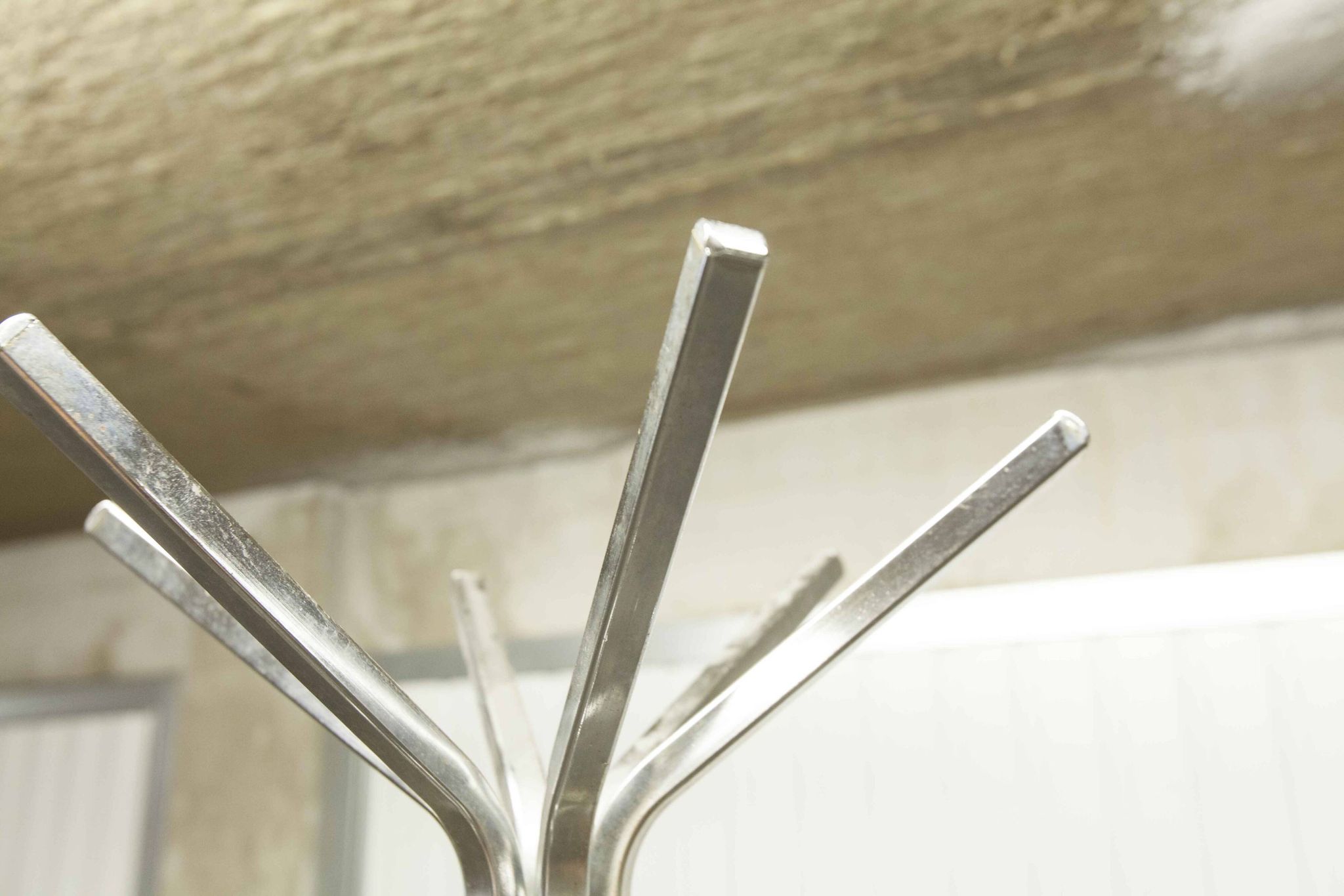 Industrial 1960 chrome coat rack parrot