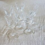 9 small crystal digestive glasses in very good condition.