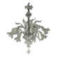 Venetian chandelier in colorless Murano glass, 7 light arms circa 1930