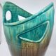 Vase Accolay signé J C en céramique Marron, Bleu France Vintage Design 1960
