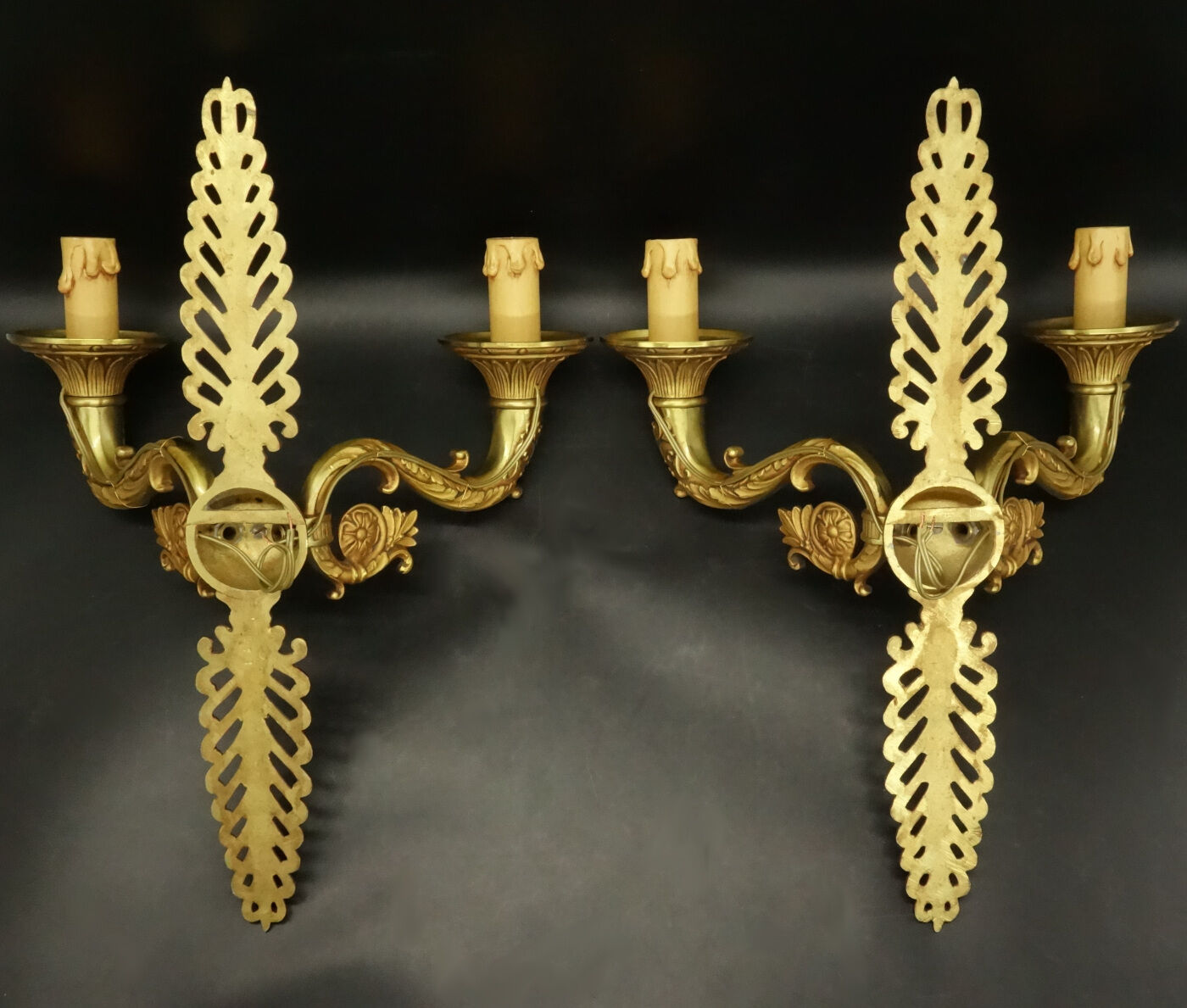 Pair of Empire style palmette sconces - Hettier & Vincent