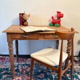 Raw wood farmhouse table