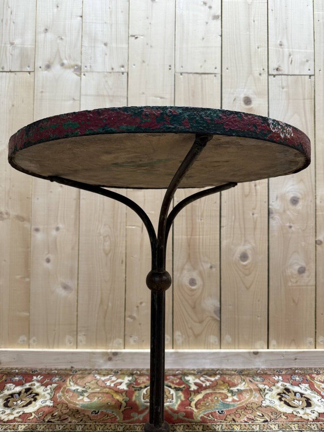 Table - Bistro side table with cast iron base and mosaic