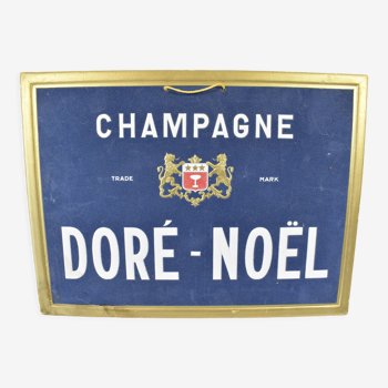 Ancien carton publicitaire champagne dore noel trade mark