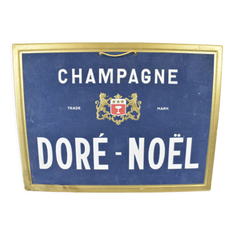 Ancien carton publicitaire champagne dore noel trade mark