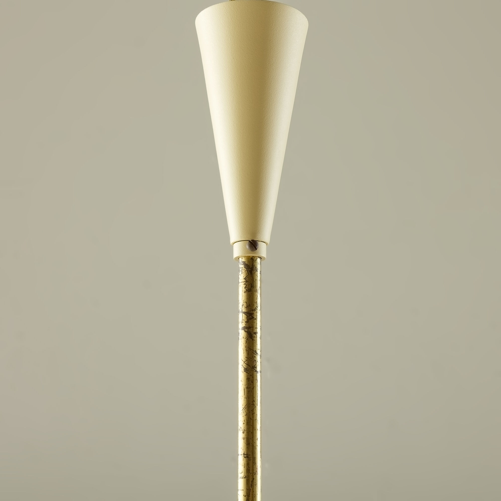 Italian mid century spider chandelier in brass and Murano glass, 1950s