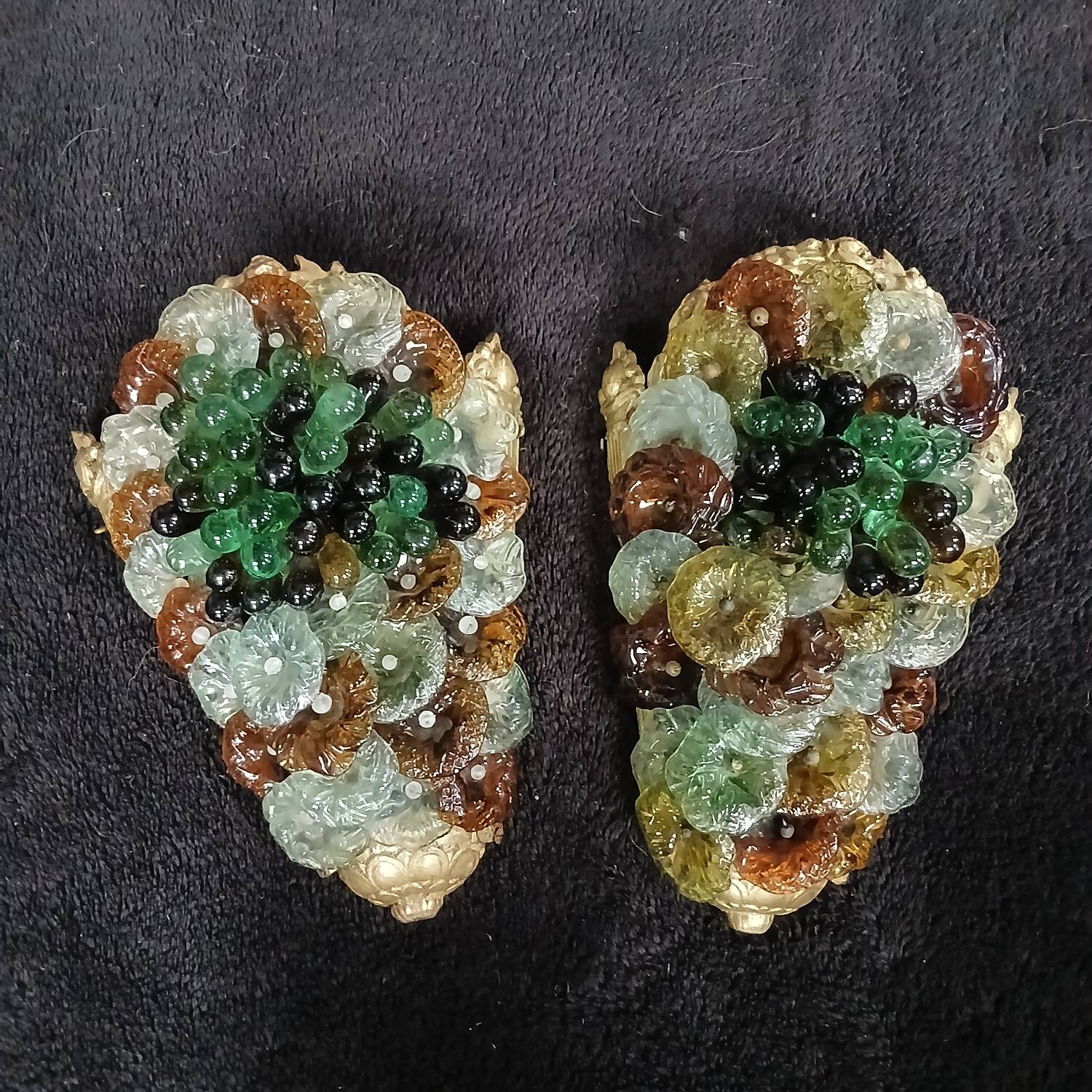 Appliques en bronze et verre de Murano