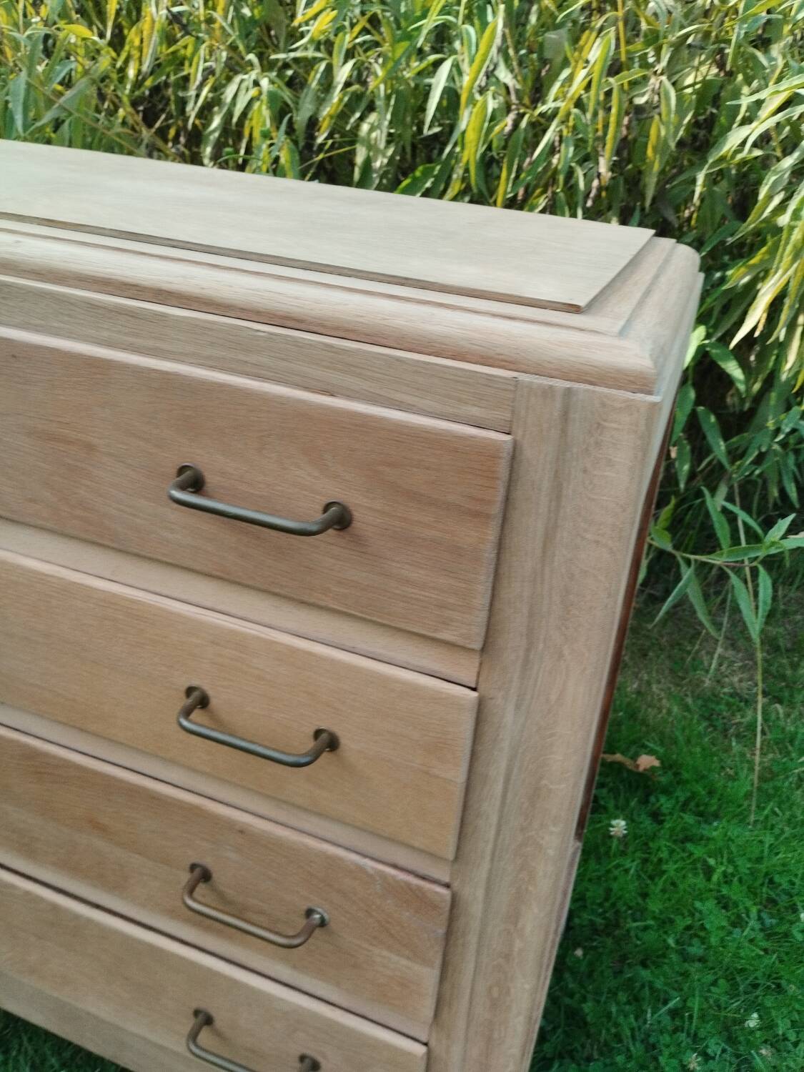 Old vintage chest of drawers with compass feet