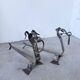 Paire de chenets zoomorphes métal « chiens » 1950
