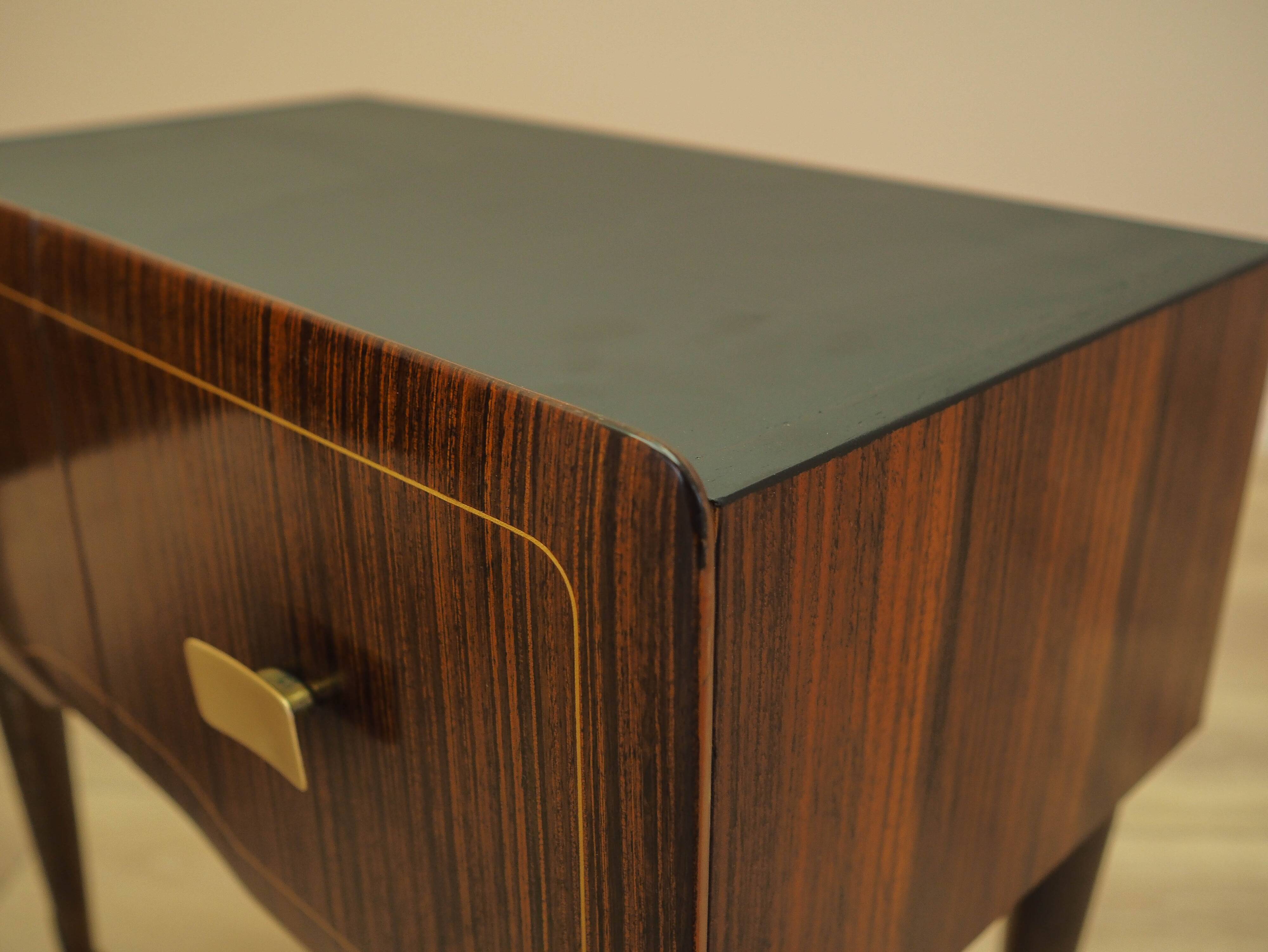 Two Bedside Cabinets, Mahogany Veneer, Italy, 1970s