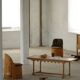 Mid-century modern Danish coffee table in oak with a ceramic top, 1950s.