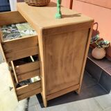 Commode vintage 3 tiroirs bois naturel