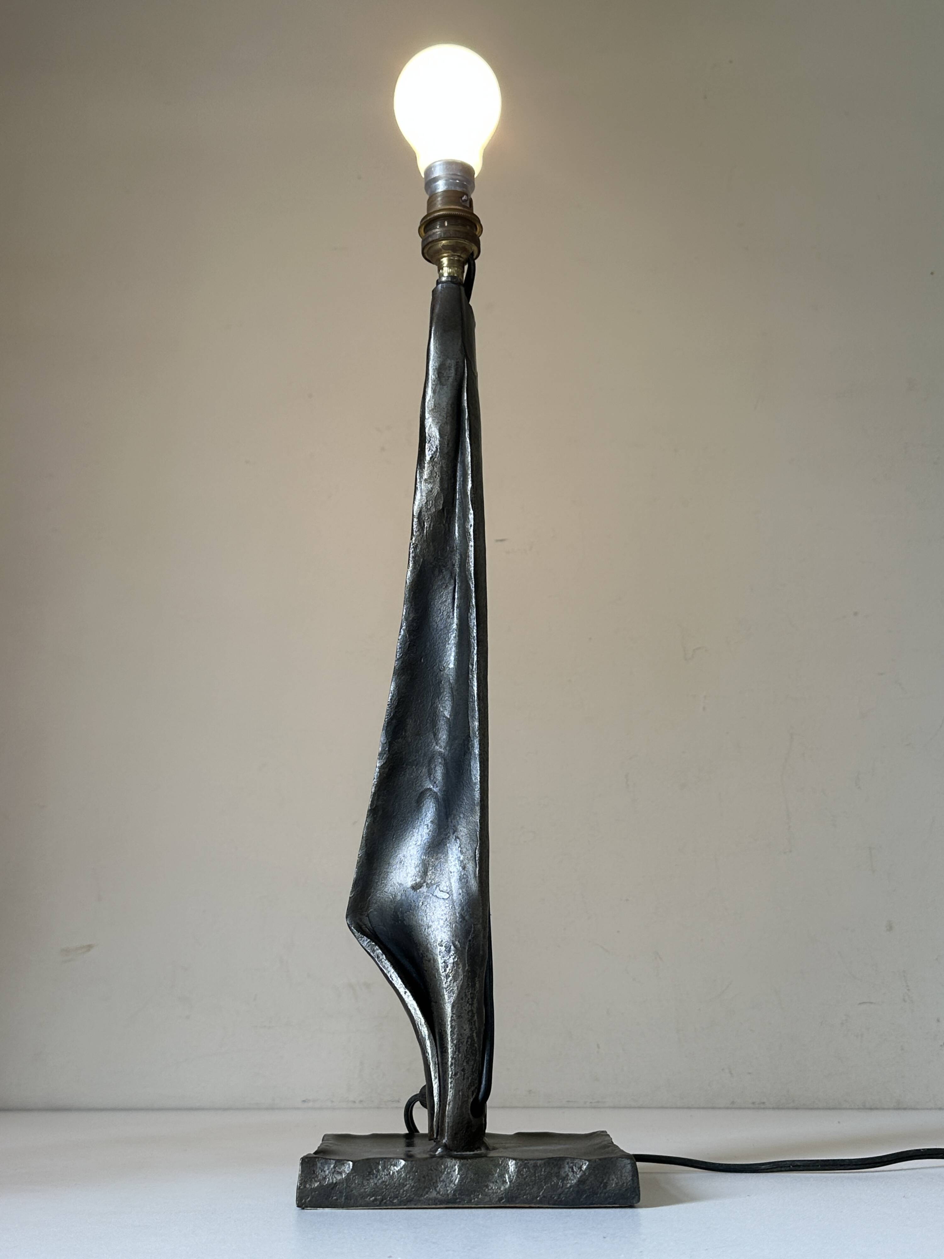 Vintage 60s metal brutalist lamp