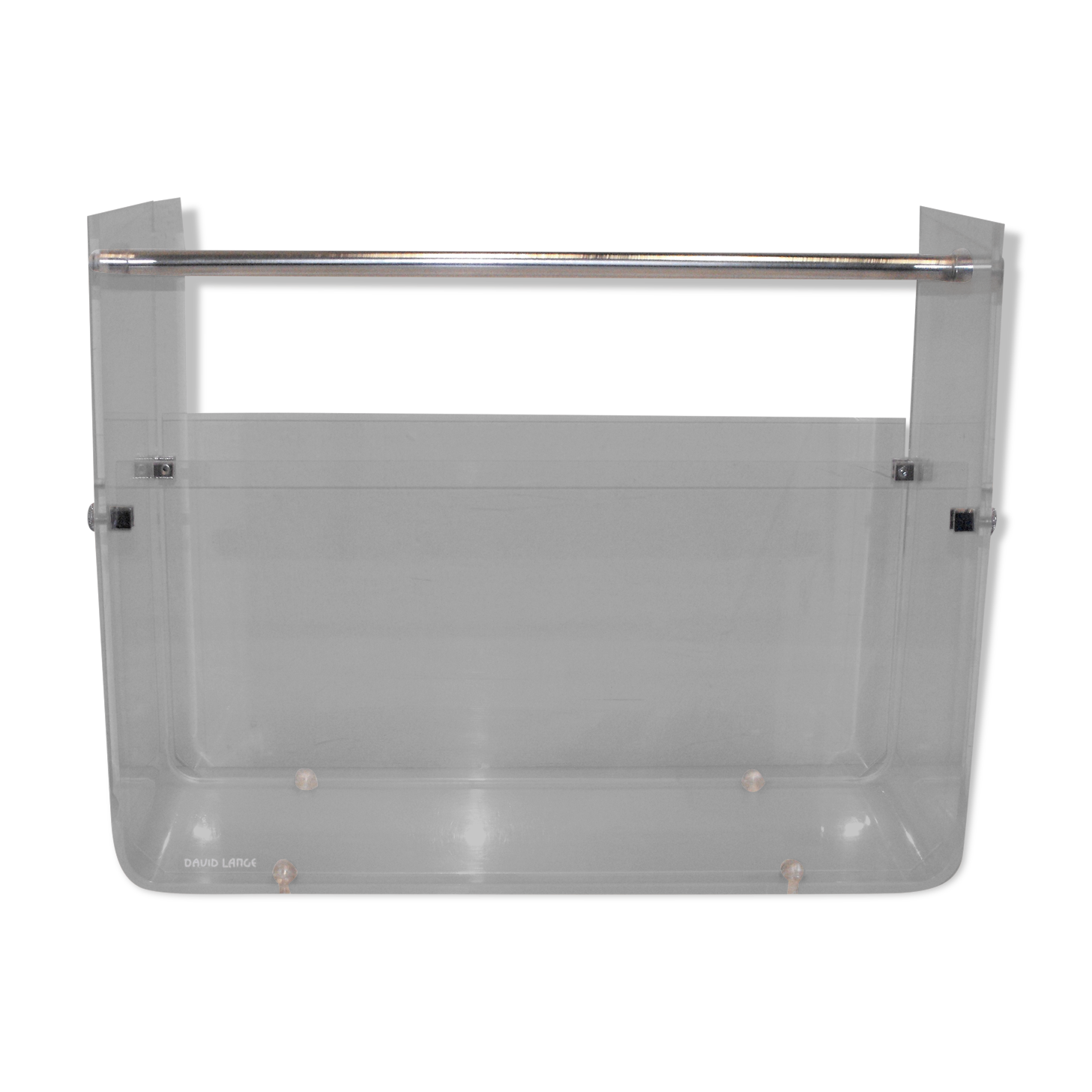 Porte revue en plexiglas de David Lange vintage