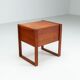 Scandinavian modern storage cabinet in teak with sled base Denmark 1960