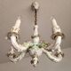 Handgeformt vergoldet vintage Porzellan Kronleuchter Capodimonte 1960er