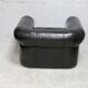 Large black leather armchair, France, 1980s
