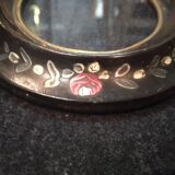 Napoleon frame III décor painted leafy flowers 23 cm x 17 cm