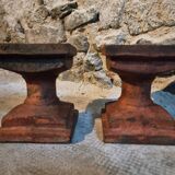 Pair of antique cast iron architectural bases (late 19th - early 20th century)