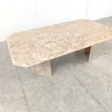 Table basse vintage en pierre fossile, 1970
