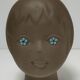 Sculptural ceramic head with blue enamelling Tekt design 60s
