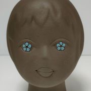 Tête céramique sculpturale à émaillage bleu Tekt design années 60