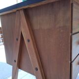 1960s desk with 3 drawers and compass legs