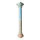 Colonne en teck et pierre laqué bleu