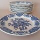 Assiettes plates anglaises Ridgway 'Windsor' bleu & blanc