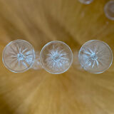 Set of three Reims crystal flutes 1950