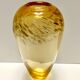 Vase en verre de Murano couleur paille attribué à Fratelli Toso avec aventurine
