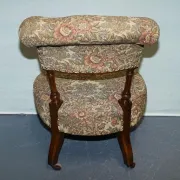 Antique Victorian Nursing Chair in Tapestry with Floral Decoration