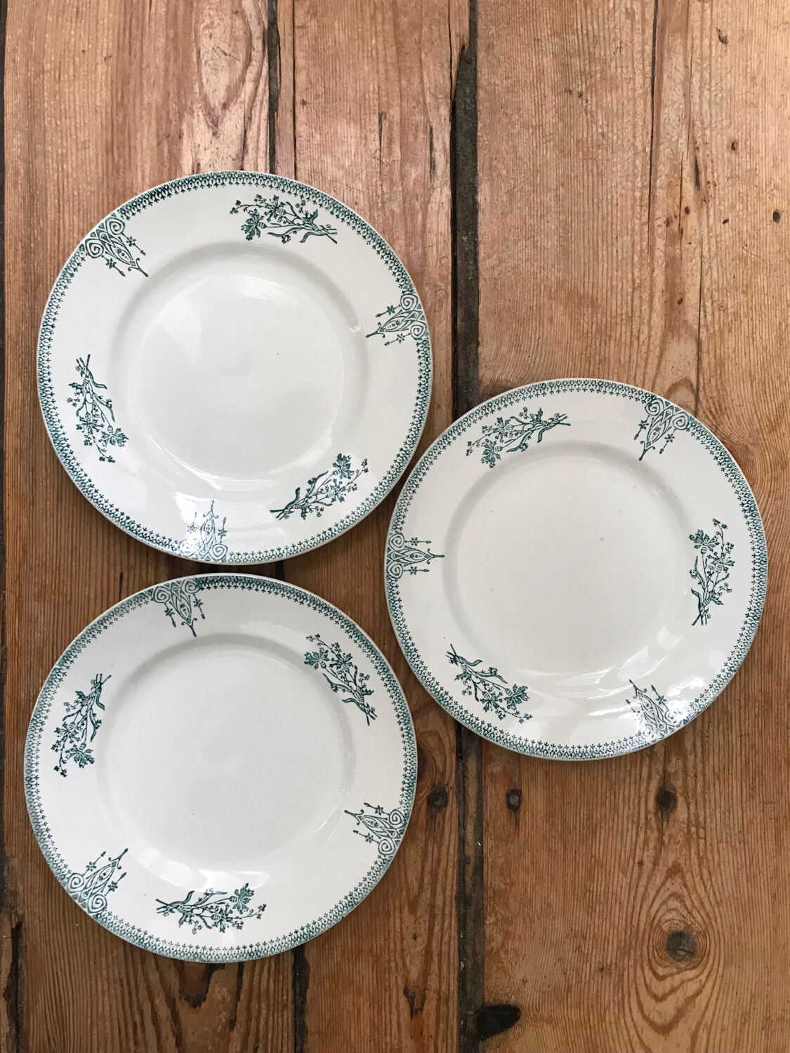 Series of 3 old flat plates
