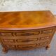 Curved bow commode Louis XV in solid wood and marquetry from the 1960s of the 20th century.