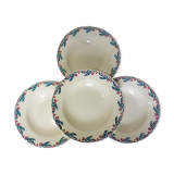 4 hollow plates of Digoin Sarreguemines model Holly 211250