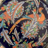 Turkish earthenware dish, coloured, handmade and signed Coskun Uzun, Kotahya, Turkey