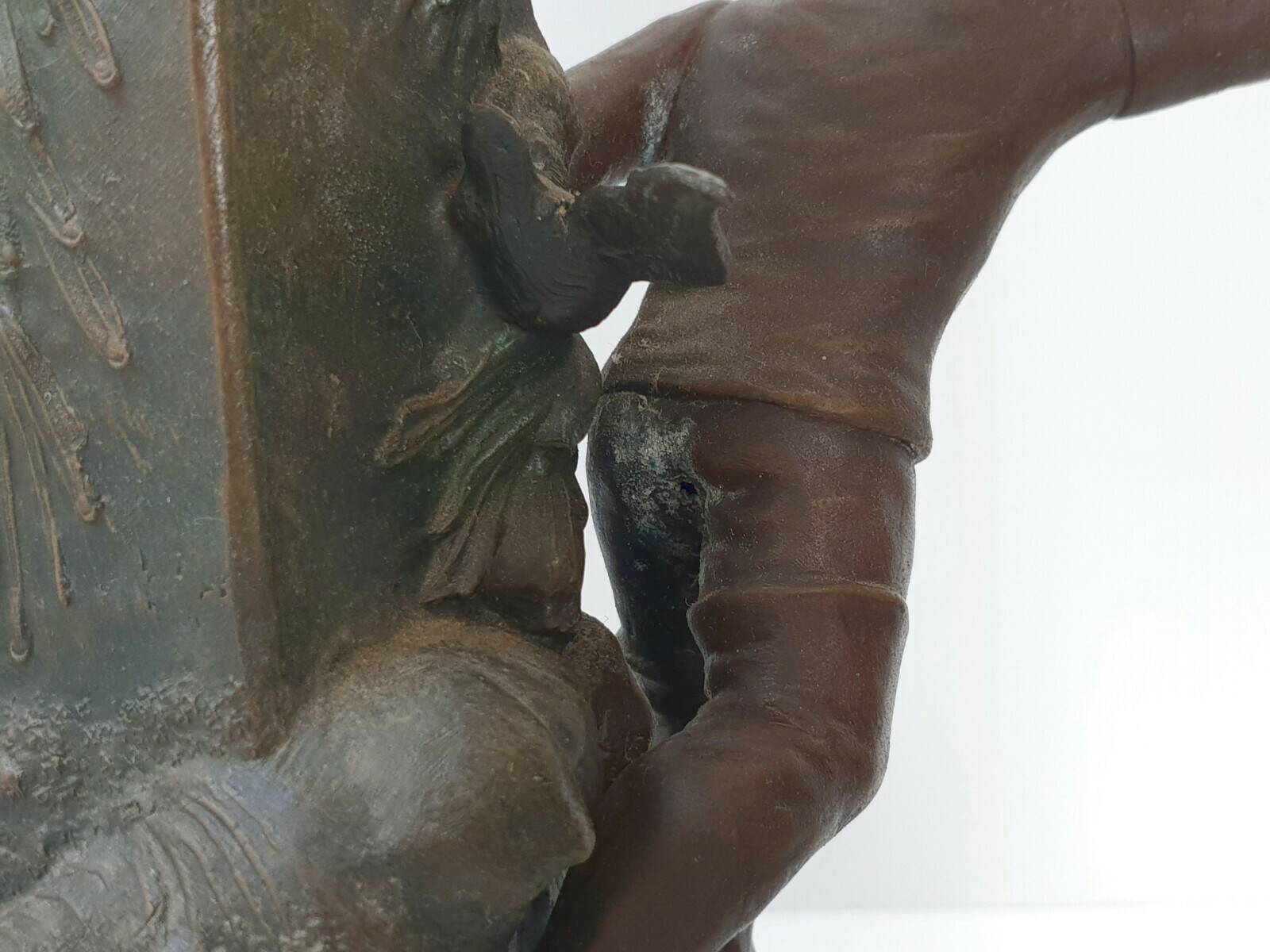 Pair of fisherman lamps art deco 1940 1940 vintage in metal & marble 30s 4