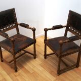 Paire de fauteuils style Henri II