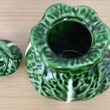 Vintage Ceramic Bordallo Pinheiro Cabbage Salt Shaker, Portugal 60s