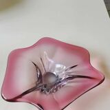 Vide poche forme florale libre. Aux tons roses. Style Murano. Diam 24 cm
