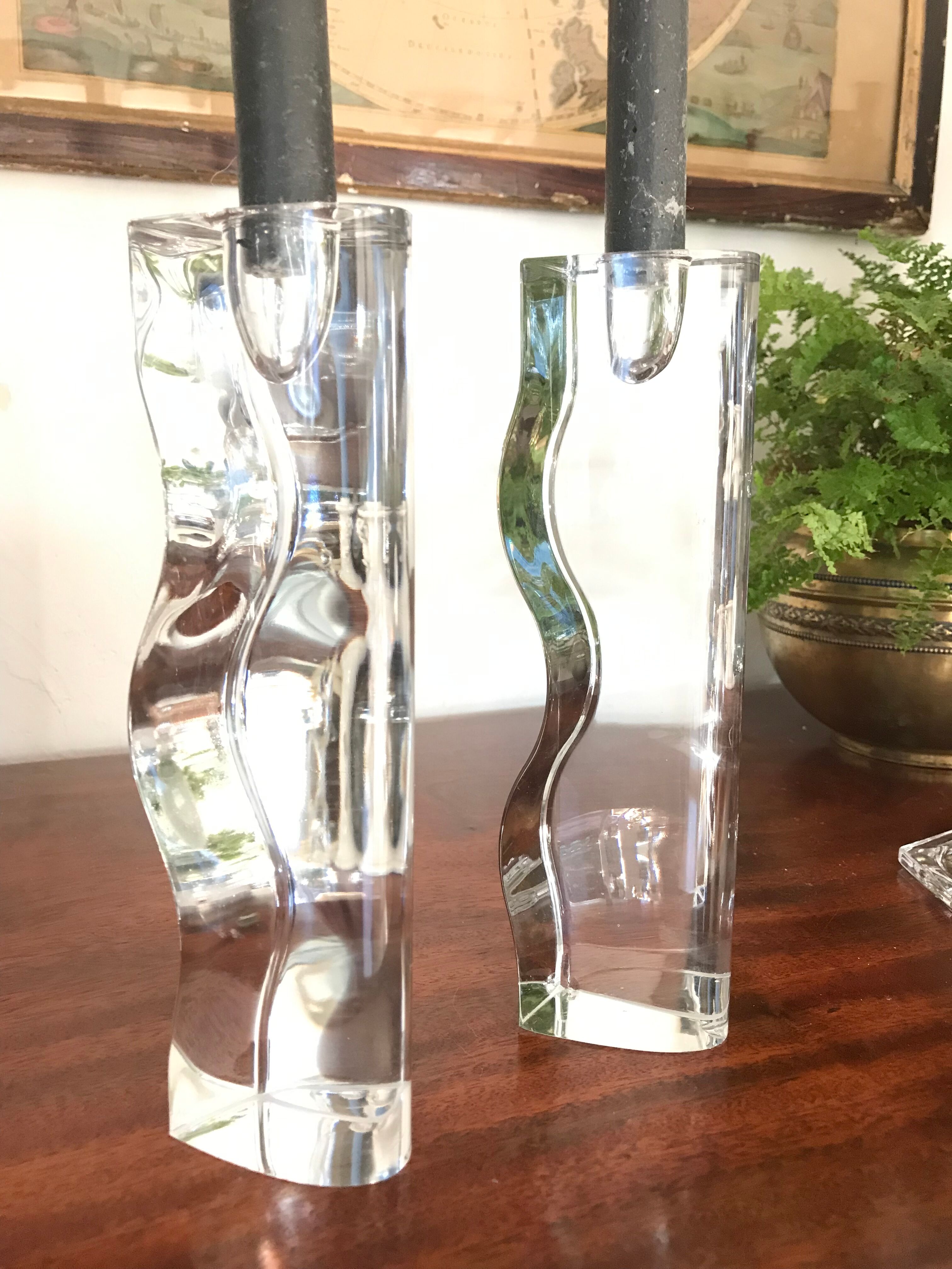 Vintage Scandinavian candle holders pair