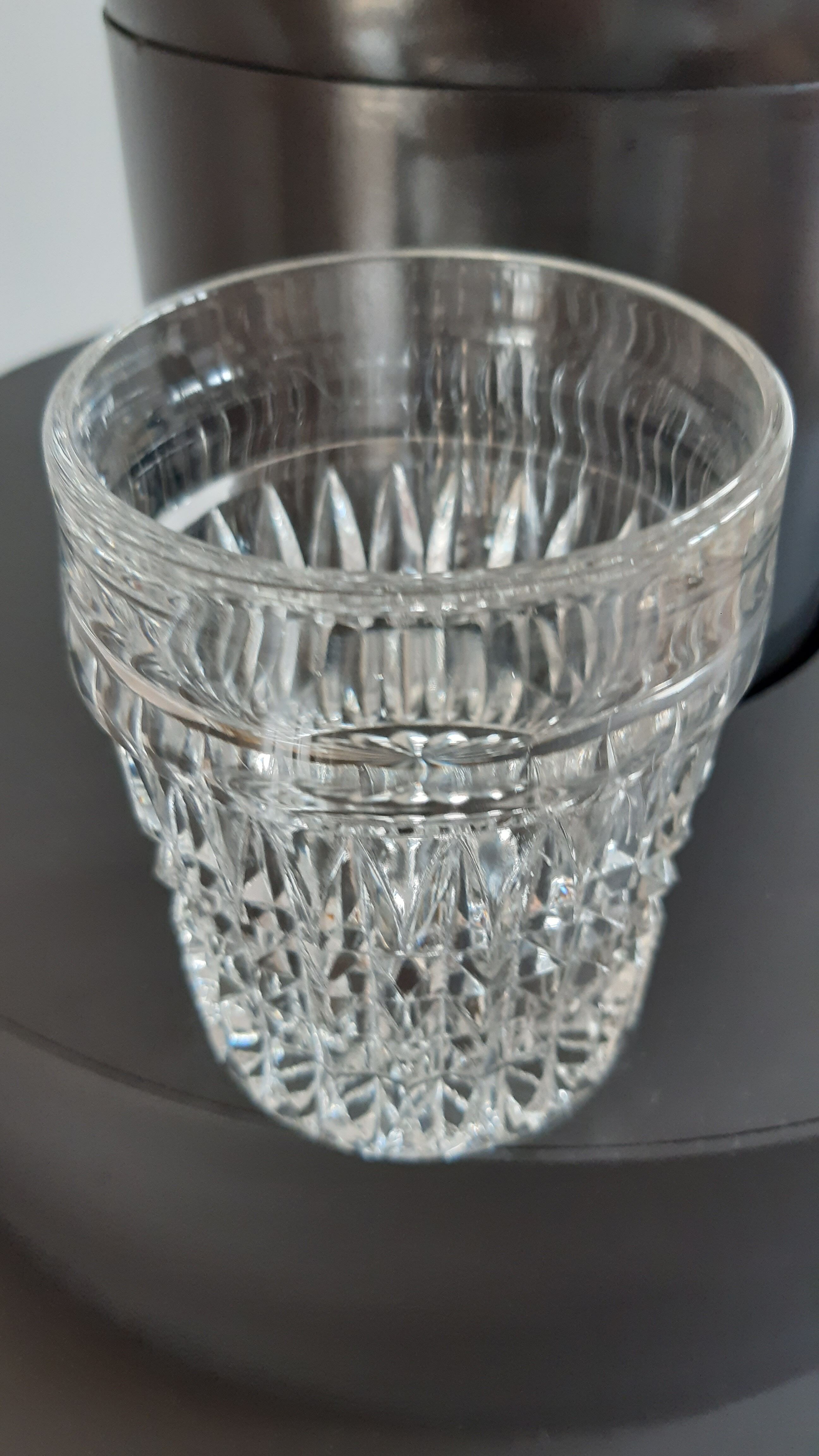 Set of 4 whisky glasses molded glass 70s