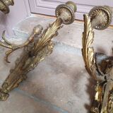 Paire d'appliques en bronze doré